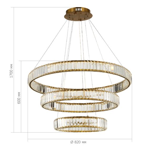 ST LUCE SL1622.303.03 Люстра подвесная ST-Luce Латунь/Прозрачный LED 1*122W 4000K, изображение 7