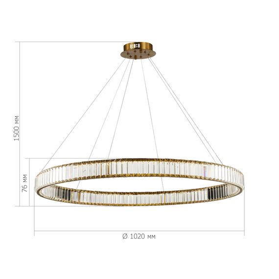 ST LUCE SL1622.313.01 Люстра подвесная ST-Luce Латунь/Прозрачный LED 1*68W 4000K, изображение 6