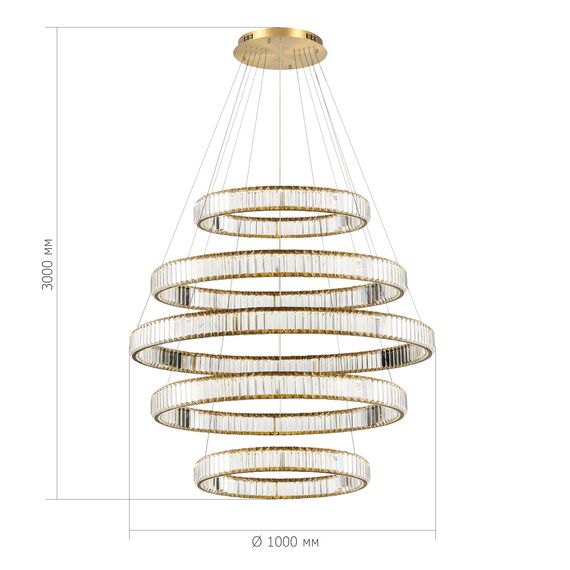 ST LUCE SL1622.313.05 Люстра подвесная ST-Luce Латунь/Прозрачный LED 1*285W 4000K, изображение 2