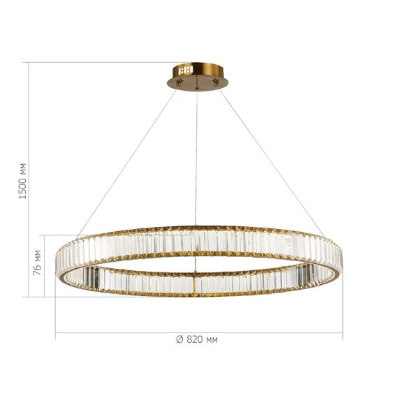 ST LUCE SL1622.383.01 Люстра подвесная ST-Luce Латунь/Прозрачный LED 1*52W 4000K, изображение 6