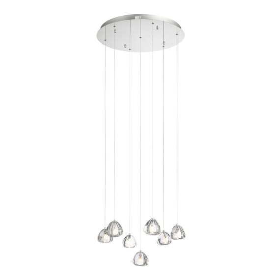 ST LUCE SL6017.101.07 Светильник подвесной ST-Luce Хром/Прозрачный с пузырьками воздуха LED 7*3W 3000K, изображение 7