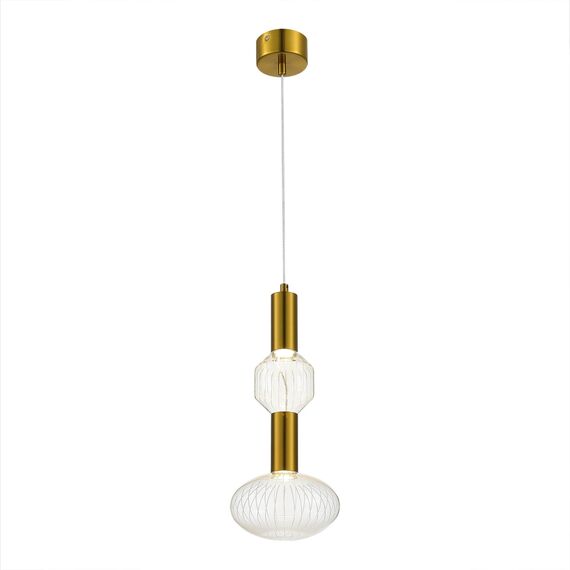 ST LUCE SL6117.223.02 Светильник подвесной ST-Luce Латунь/Золотой, Прозрачный LED 2*3W 3000K, изображение 5