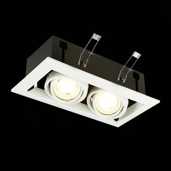 ST LUCE ST250.558.02 Светильник встраиваемый. Черный, Белый GU10 2*50W  IP20 L245xW126xH70 220V Без ламп, изображение 3