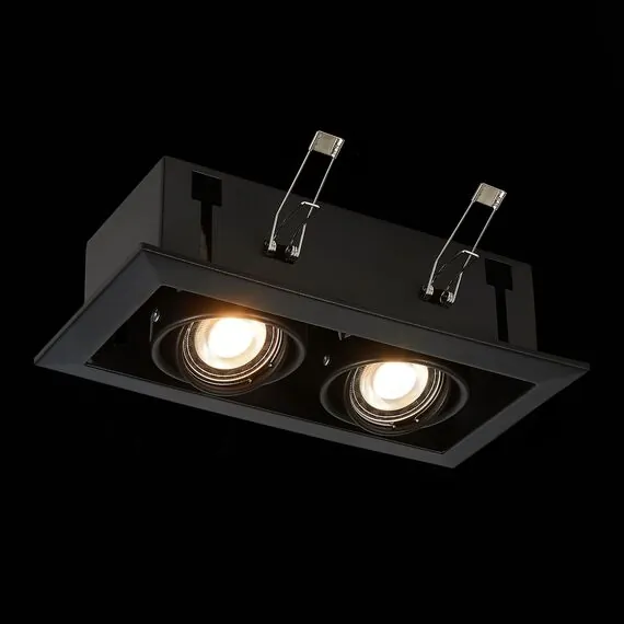 ST LUCE ST250.448.02 Светильник встраиваемый. Черный GU10 2*50W  L245xW126xH70 220V Без ламп, изображение 3