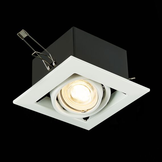 ST LUCE ST250.558.01 Светильник встраиваемый. Черный, Белый GU10 1*50W  IP20 L126xW126xH70 220V Без ламп, изображение 3