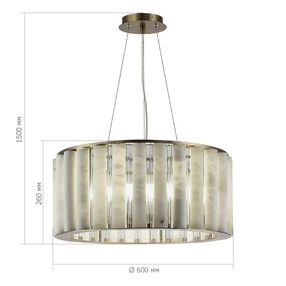 ST LUCE SL1516.303.08 Светильник подвесной ST-Luce Бронза, Прозрачный/Белый алебастр E14 8*40W, изображение 4