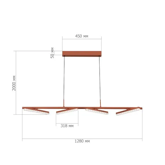 ST LUCE SL1018.603.04 Светильник подвесной ST-Luce терракотовый/прозрачный LED 4*32W 4000K, изображение 7