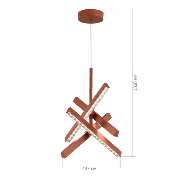 ST LUCE SL1018.613.04 Светильник подвесной ST-Luce терракотовый/прозрачный LED 4*43W 4000K, изображение 6