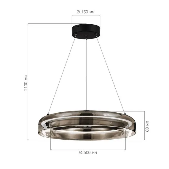 ST LUCE SL6019.333.01 Светильник подвесной ST-Luce Черный/Дымчатый, Белый LED 1*36W 3000K, изображение 4