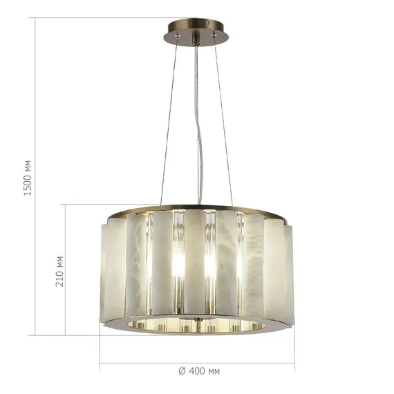 ST LUCE SL1516.303.06 Светильник подвесной ST-Luce Бронза, Прозрачный/Белый алебастр E14 6*40W, изображение 4