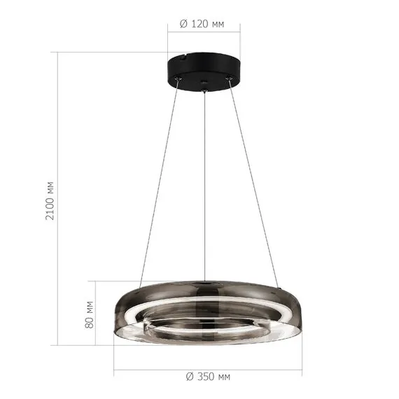 ST LUCE SL6019.323.01 Светильник подвесной ST-Luce Черный/Дымчатый, Белый LED 1*18W 3000K, изображение 4