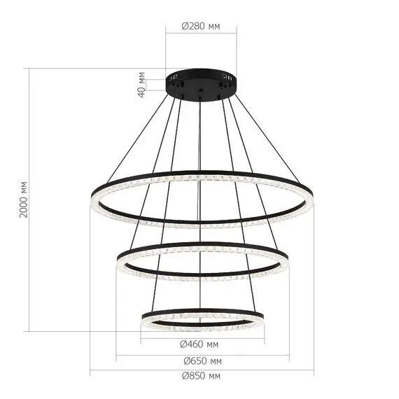 ST LUCE SL1018.403.03 Светильник подвесной ST-Luce черный/прозрачный LED 3*130W 4000K, изображение 5
