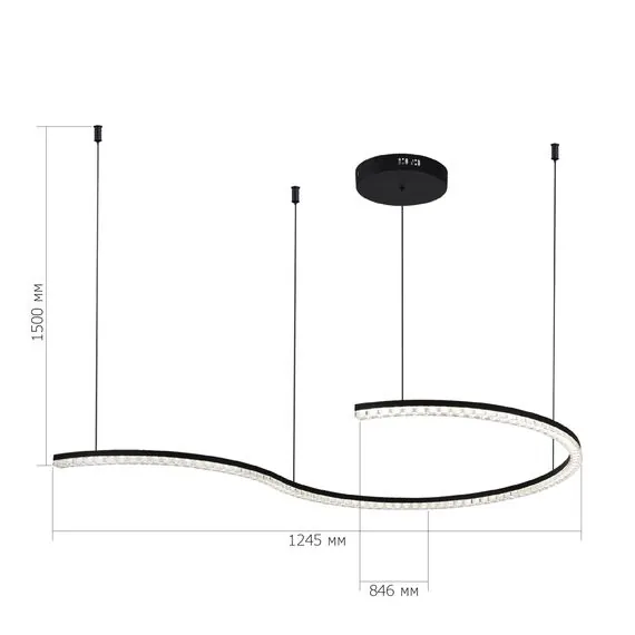 ST LUCE SL1018.403.01 Светильник подвесной ST-Luce черный/прозрачный LED 1*65W 4000K, изображение 7