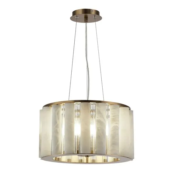 ST LUCE SL1516.303.06 Светильник подвесной ST-Luce Бронза, Прозрачный/Белый алебастр E14 6*40W, изображение 2
