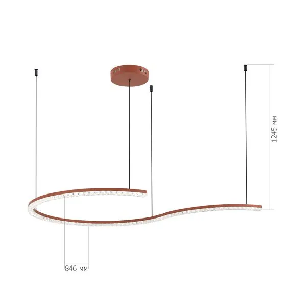 ST LUCE SL1018.603.01 Светильник подвесной ST-Luce терракотовый/прозрачный LED 1*65W 4000K, изображение 7