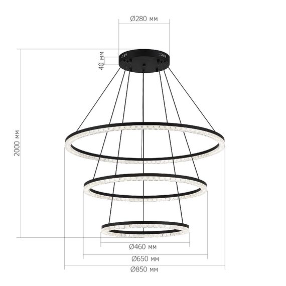 ST LUCE SL1018.403.03 Светильник подвесной ST-Luce черный/прозрачный LED 3*130W 4000K, изображение 5