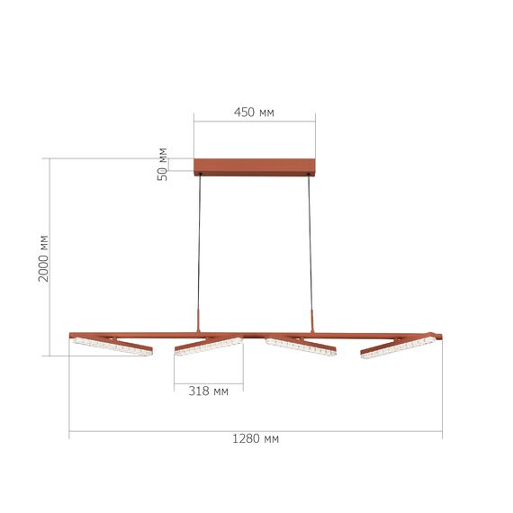 ST LUCE SL1018.603.04 Светильник подвесной ST-Luce терракотовый/прозрачный LED 4*32W 4000K, изображение 7