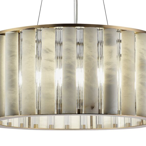 ST LUCE SL1516.303.08 Светильник подвесной ST-Luce Бронза, Прозрачный/Белый алебастр E14 8*40W, изображение 3