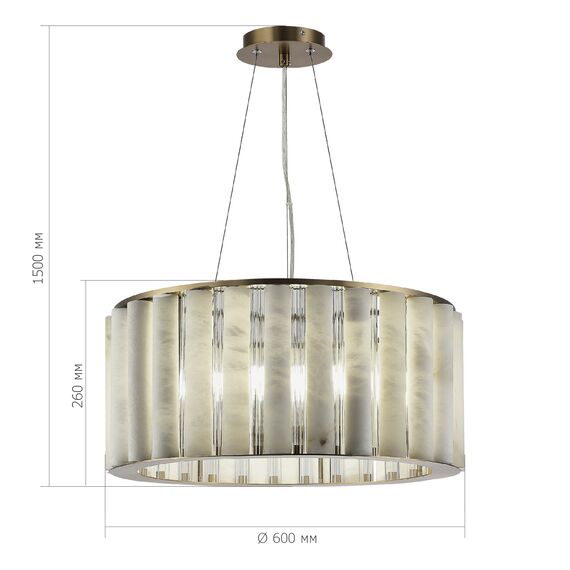 ST LUCE SL1516.303.08 Светильник подвесной ST-Luce Бронза, Прозрачный/Белый алебастр E14 8*40W, изображение 4