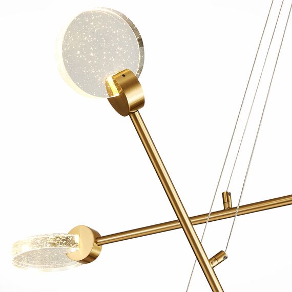 ST LUCE SL6104.203.06 Светильник подвесной ST-Luce Золотистый/Прозрачный,С пузырьками воздуха LED 6*3W 3000K, изображение 3