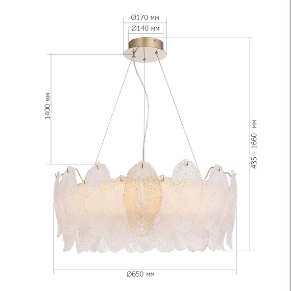 ST LUCE SL6135.213.01 Светильник подвесной ST-Luce золото/прозрачный, янтарный LED 1*42W 3000K, изображение 5