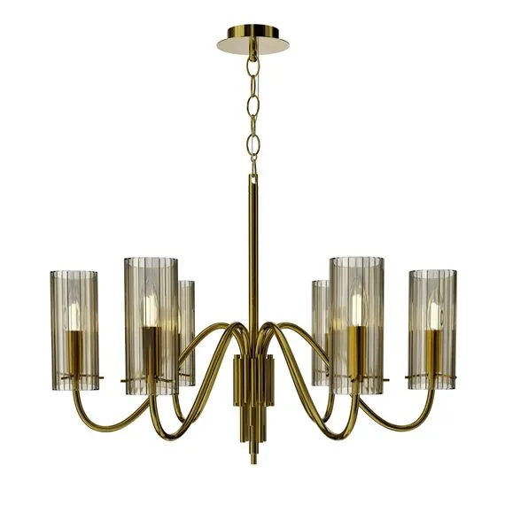 ST LUCE SL2005.303.06 Светильник подвесной ST-Luce латунь/коньячный E14 6*40W
