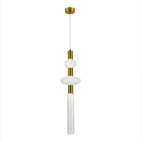ST LUCE SL6117.203.03 Светильник подвесной ST-Luce Латунь/Золотой, Прозрачный LED 3*3W 3000K, изображение 6