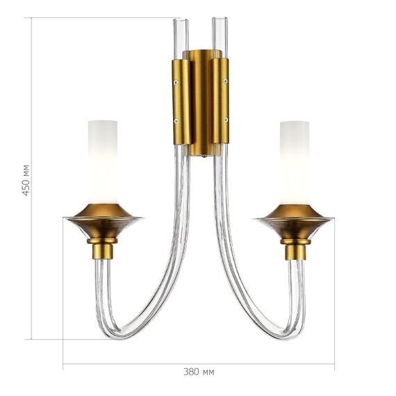 ST LUCE SL1241.201.02 Бра ST-Luce Золотистый/Белый E14 2*40W, изображение 3
