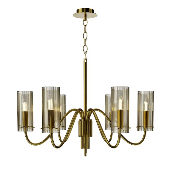 ST LUCE SL2005.303.06 Светильник подвесной ST-Luce латунь/коньячный E14 6*40W