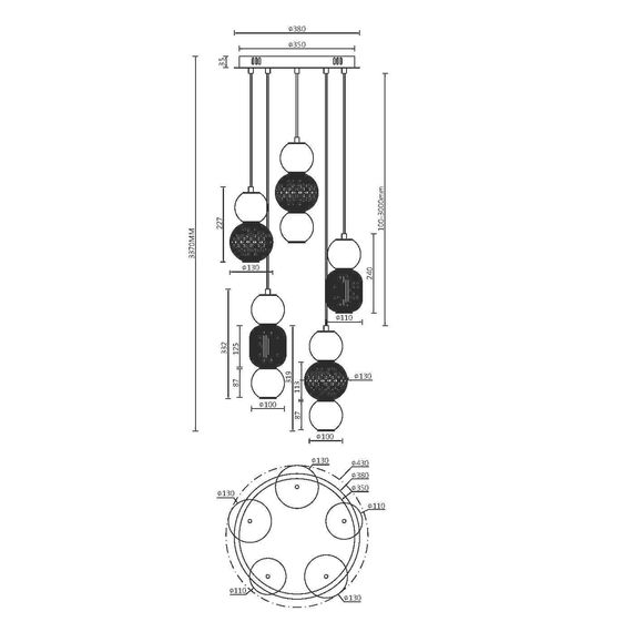 Maytoni Decorative MOD273PL-L80CH3K Светильник Drop, изображение 2