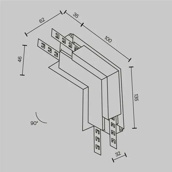 Maytoni Technical TRA034ICL-42.12W Угол встраиваемый внутренний для ГКЛ 12,5 мм Exility, изображение 6