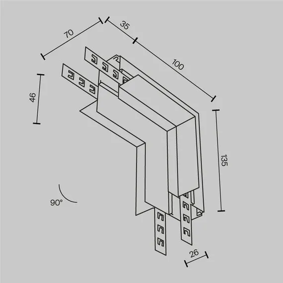 Maytoni Technical TRA034ICL-42.12B Коннектор угловой внутренний Exility встраиваемый под ГКЛ 12,5мм, черный, изображение 7