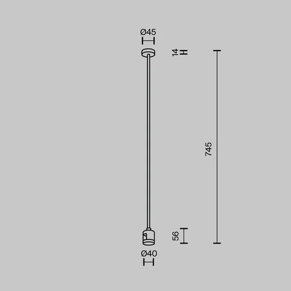 Maytoni Technical TRA159C-IPC1-B Крепление потолочное 700мм с прямым коннектором питания Flarity, изображение 5