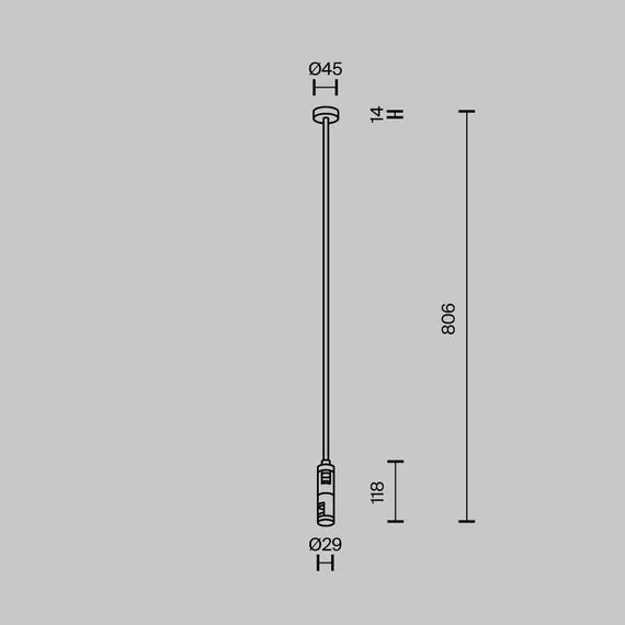 Maytoni Technical TRA159C-D1-BS Крепление потолочное двойное 700мм Flarity, изображение 5