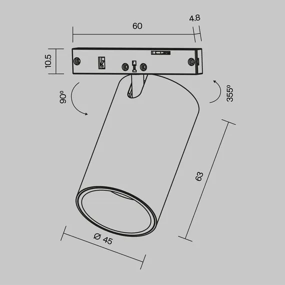 Maytoni Technical TR187-1-9W2.7K-M-BW Трековый магнитный светодиодный светильник Levity Focus Led, изображение 9
