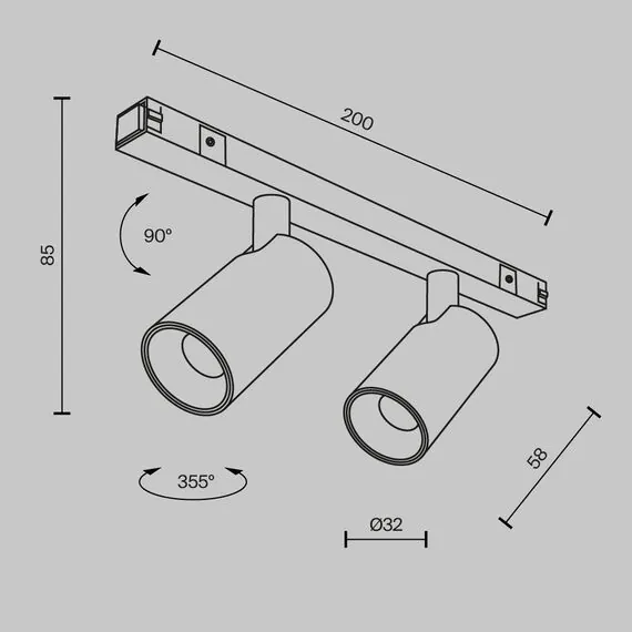 Maytoni Technical TR176-1-2X5WTW-M-B Трековый магнитный светодиодный светильник Basity Focus Duo, изображение 10