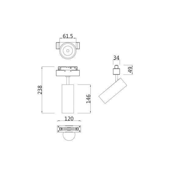 Maytoni Technical TR019-2-15W4K-MG Трековый светильник для магнитного шинопровода S35 Focus Led, изображение 2