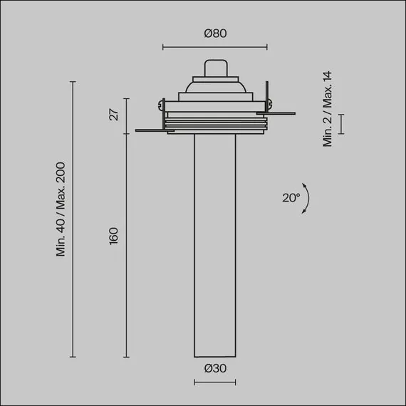 Maytoni Technical C140TRS-L200-7W3K-W Встраиваемый светильник Focus T, изображение 10