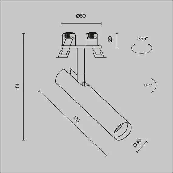 Maytoni Technical C141RS-L125-6W3K-B Светильник встраиваемый светодиодный Focus T, изображение 9