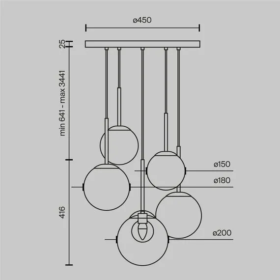 Maytoni Decorative MOD521PL-05G Люстра подвесная Basic form, изображение 8