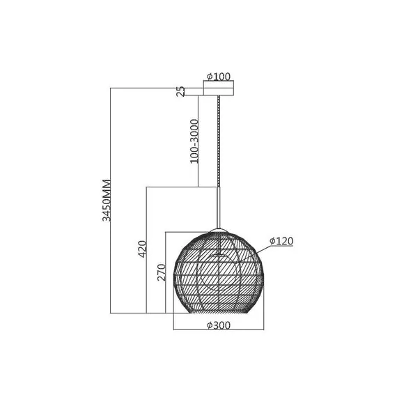Maytoni Decorative MOD204PL-01BG1 Светильник подвесной CANE, изображение 2