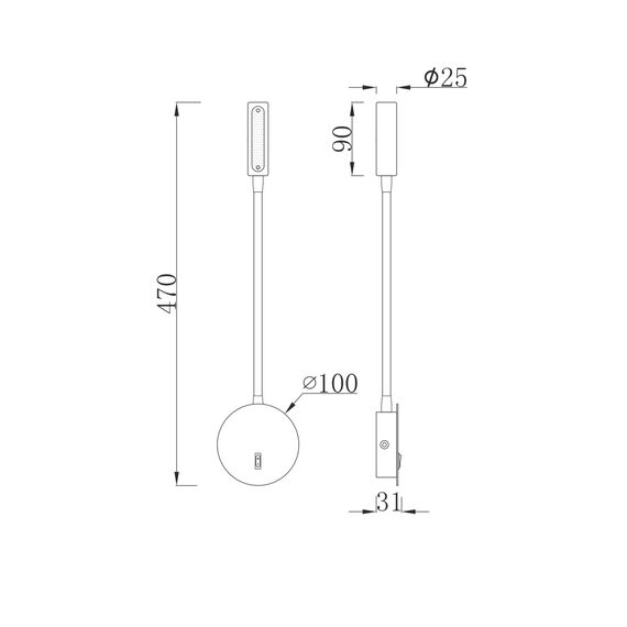 Maytoni Technical C035WL-L3MG3K Бра Stem, изображение 3