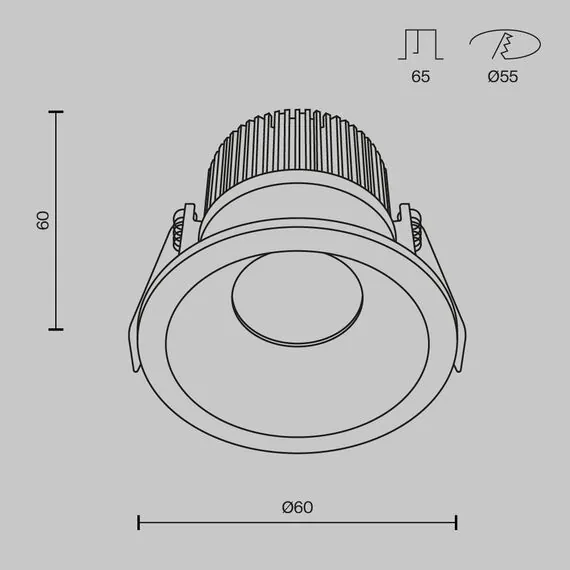 Maytoni Technical DL034-01-06W4K-BПотолочный встраиваемый светильник, изображение 6