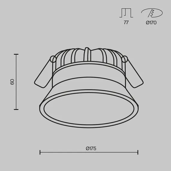 Maytoni Technical DL055-24W3-4-6K-B Встраиваемый светильник, изображение 6