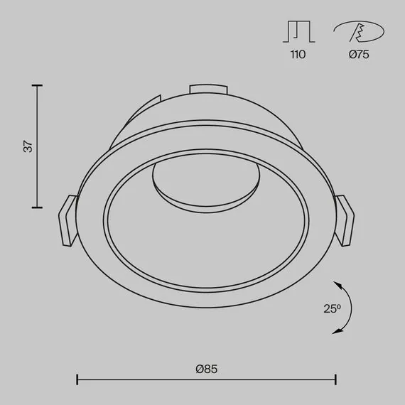 Maytoni Technical DL051-U-1B Светильник встраиваемый Share, изображение 7