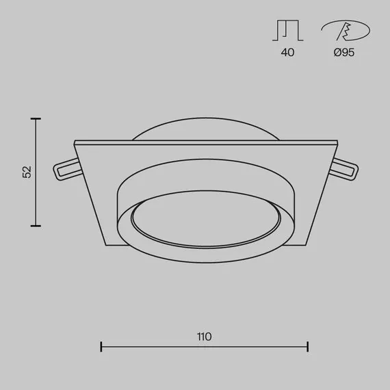 Maytoni Technical DL086-GX53-SQ-B Светильник встраиваемый Hoop, изображение 8