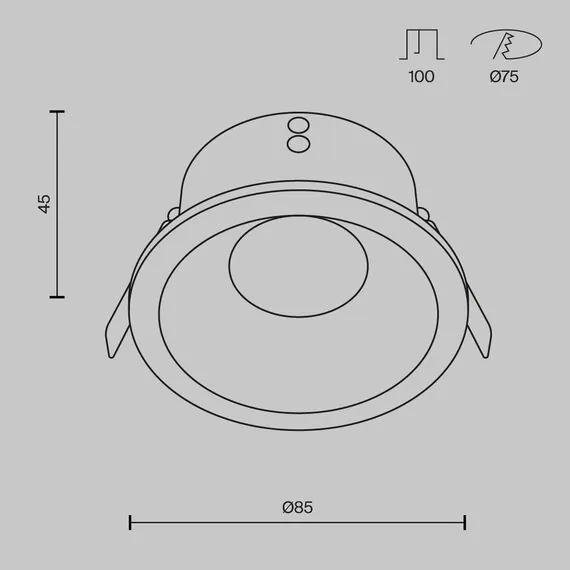 Maytoni Technical DL032-2-01W Встраиваемый светильник Zoom, изображение 8