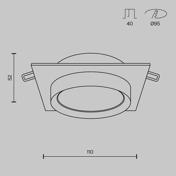 Maytoni Technical DL086-GX53-SQ-BW Светильник встраиваемый Hoop, изображение 3
