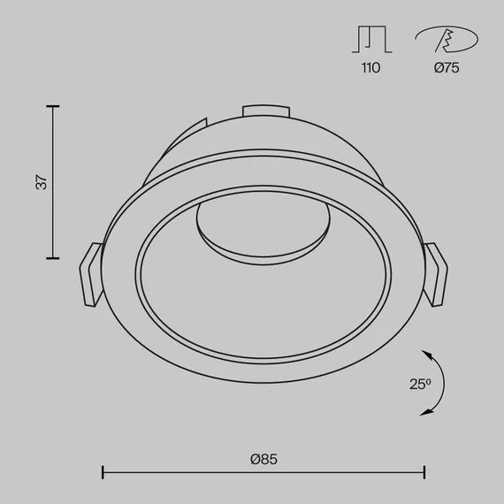 Maytoni Technical DL051-U-1WB Светильник встраиваемый Share, изображение 7