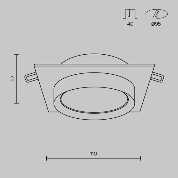 Maytoni Technical DL086-GX53-SQ-WB Светильник встраиваемый Hoop, изображение 8